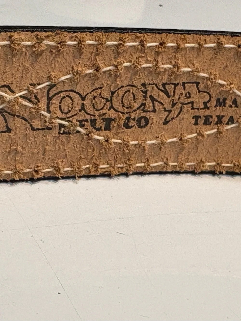 Nocona black leather buckleless mechanic's belt 32”